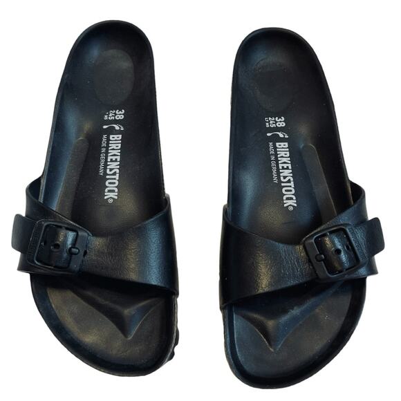 Birkenstock Women’s Sz 7 Black EVA Madrid Sandals Open Toe Essentials Flats - Picture 3 of 9